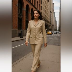 JACLYLN SMITH | Light Tan Blazer Set